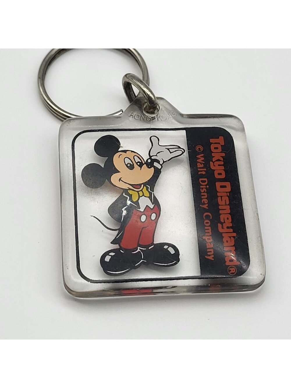 Vintage Tokyo Disneyland Disney Keychain Lucite Mickey mouse in tux retro Japan